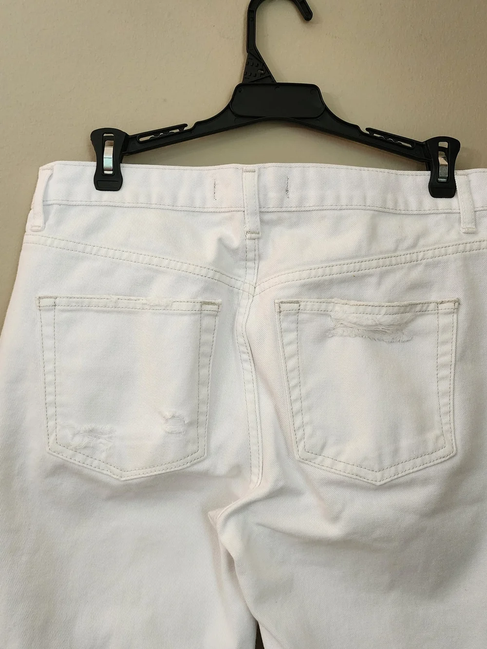 We The Free White Distressed Straight-Leg Ankle  Button Fly Jeans Women Size 27